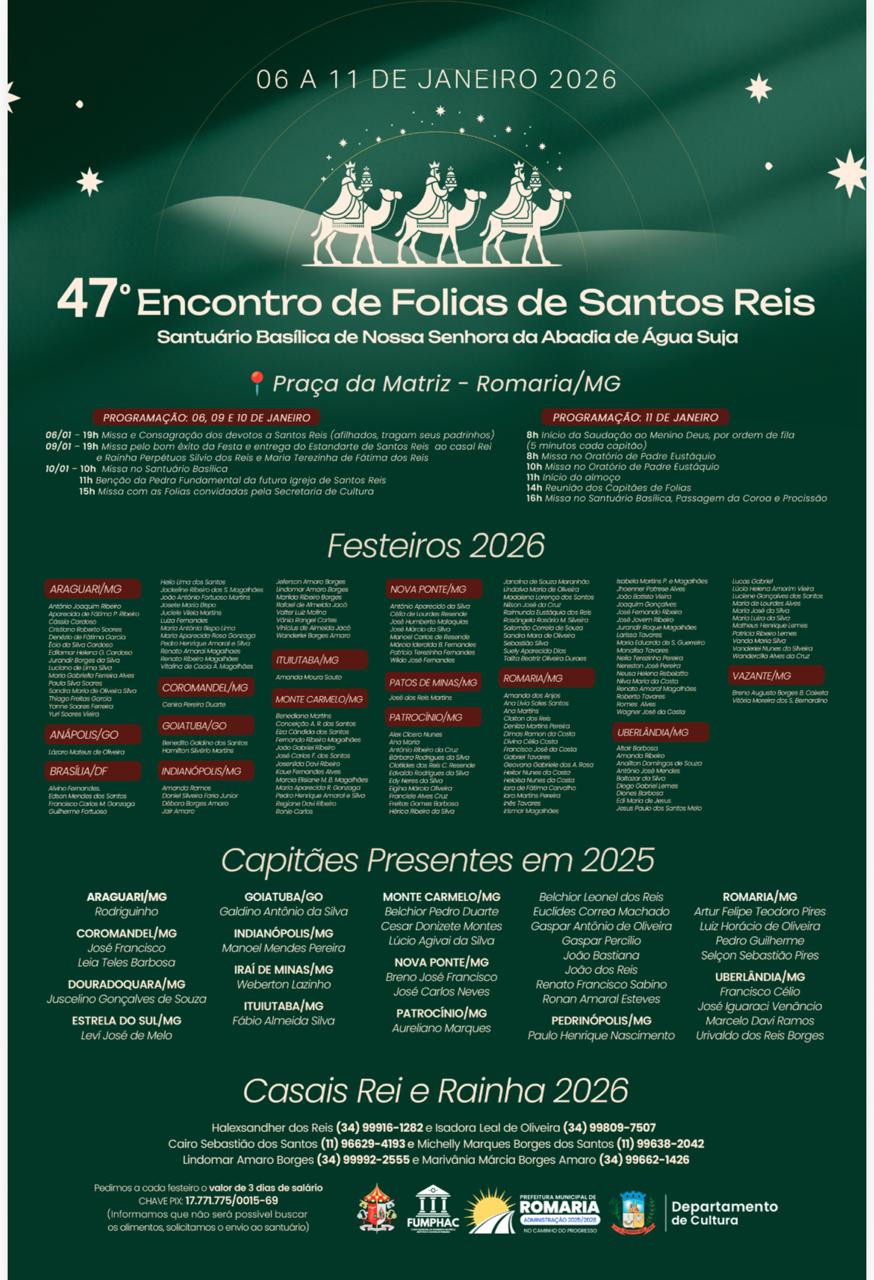 Leia mais sobre o artigo 47º Encontro de Folias de Santos Reis 2026